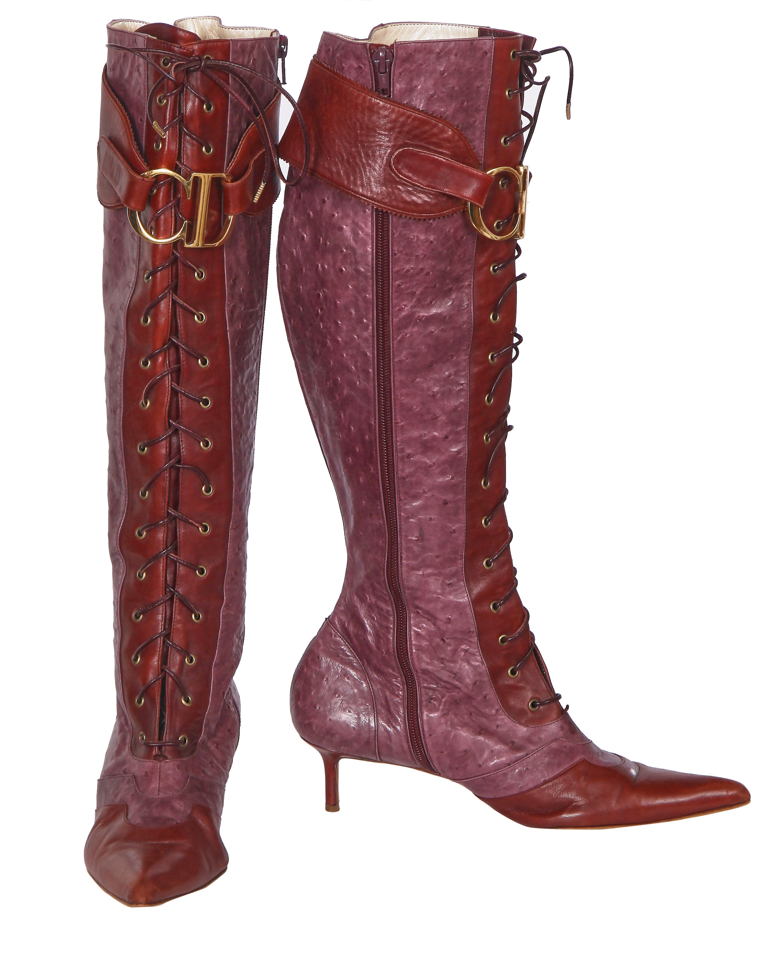 00s 乗り越え archive crocodile leather boots