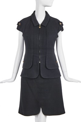 Lot 34 - A Chanel black cotton-blend suit, Spring-Summer 2007