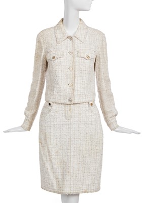 Lot 36 - A Chanel speckled-white tweed suit, Spring-Summer 2001