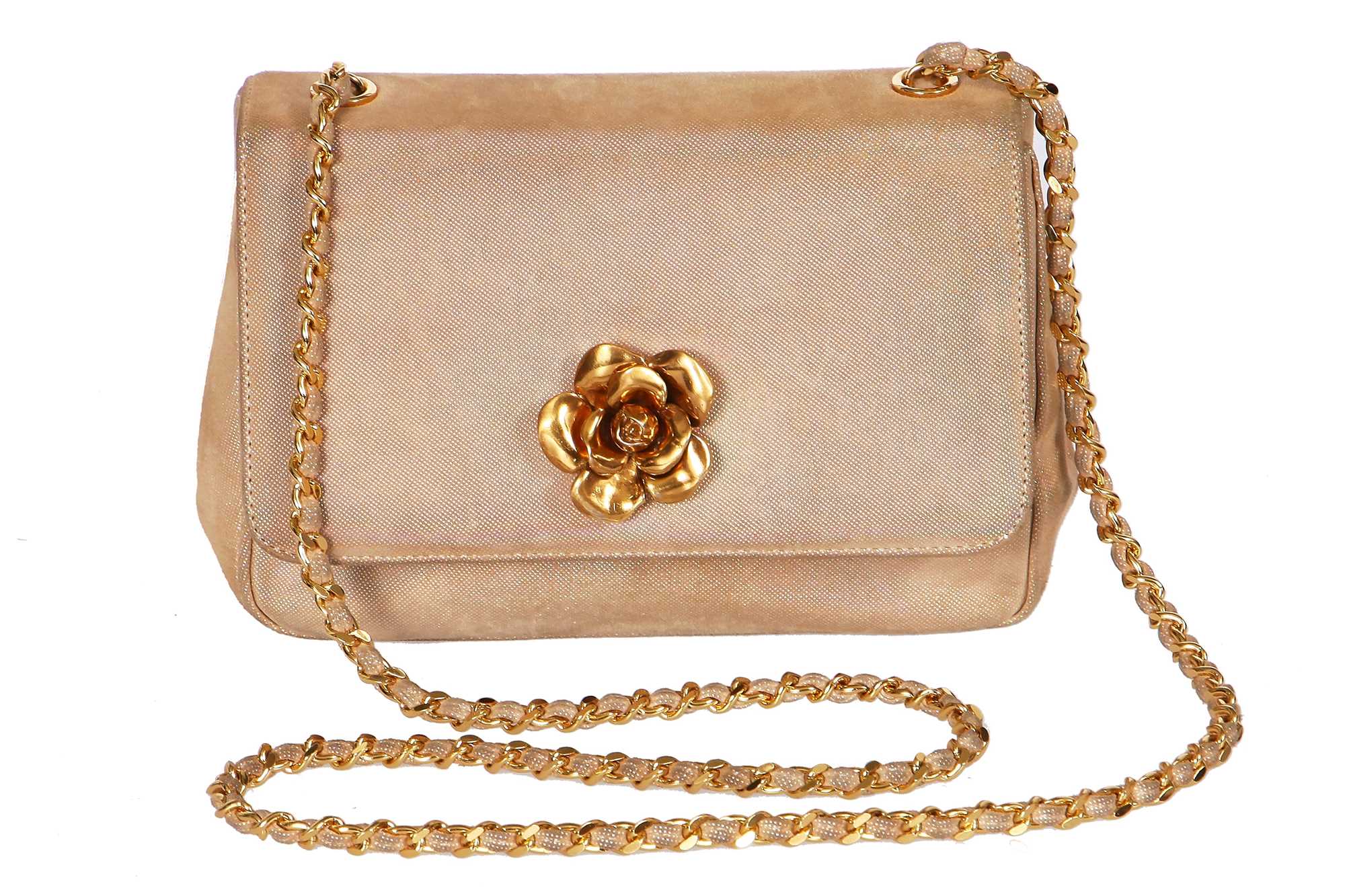 Lot 40 A Chanel printed suede flap bag circa 1998