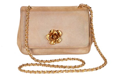 Lot 40 - A Chanel printed suede flap bag circa 1998