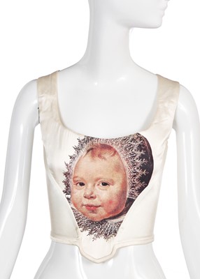 Lot 106 - A Vivienne Westwood baby portrait print corset, 'Always On Camera' collection, Autumn-Winter 1992-93