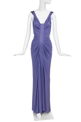 Lot 92 - A Christian Dior by John Galliano Grès-inspired iris-blue silk jersey dress, commercial collection 2007