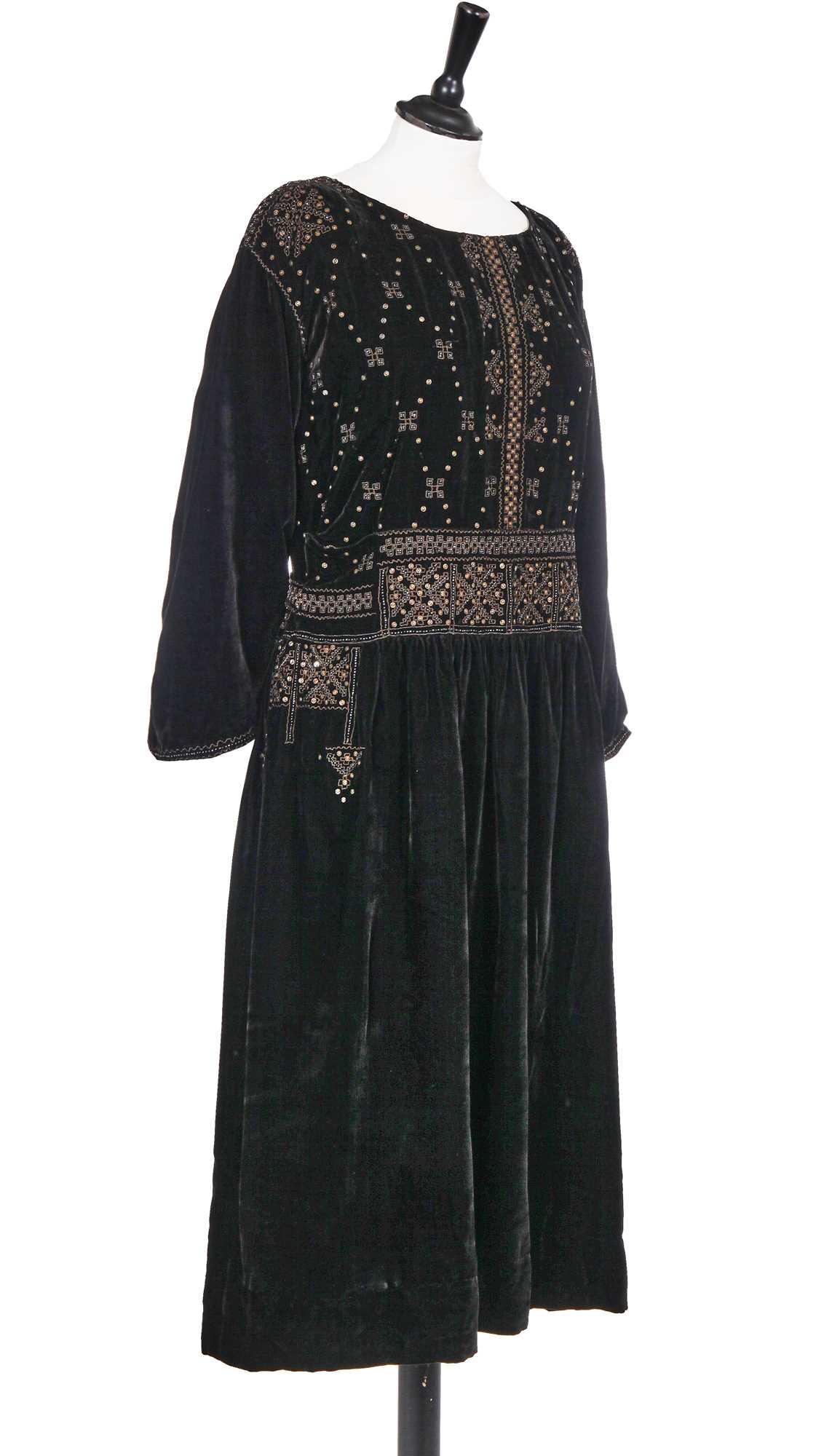 Lot 400 - Denise Poiret's embroidered velvet afternoon dress, 'Manège' (Roundabout), 1922