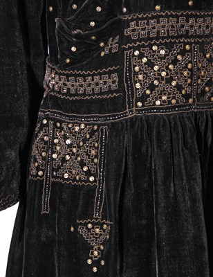 Lot 400 - Denise Poiret's embroidered velvet afternoon dress, 'Manège' (Roundabout), 1922