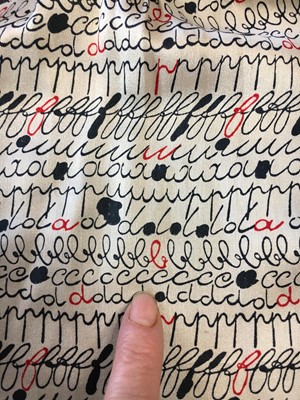 Lot 401 - Denise Poiret's alphabet print smock, circa 1915