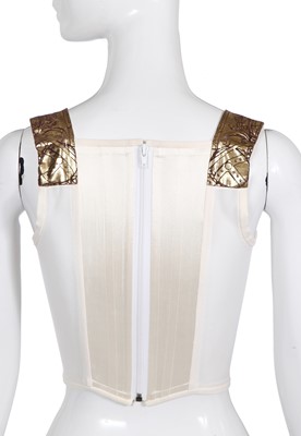 Lot 334 - A Vivienne Westwood Boucher-print silk and mesh corset, modern re-edition of 'Portrait' collection Autumn-Winter 1990-91