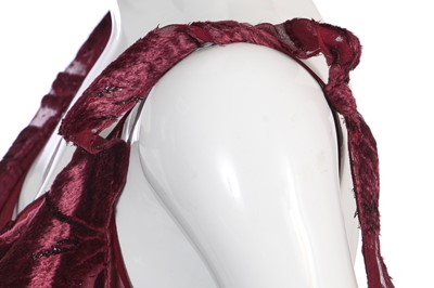 Lot 90 - A John Galliano wine silk and velvet evening gown, 'Welcome to our Playground' collection, Autumn-Winter 2000-01
