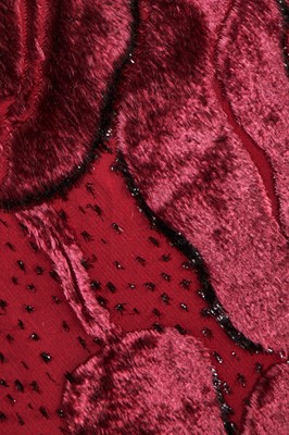 Lot 90 - A John Galliano wine silk and velvet evening gown, 'Welcome to our Playground' collection, Autumn-Winter 2000-01