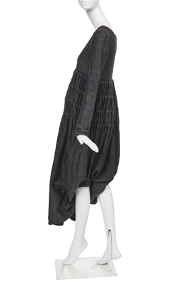 Lot 275 - A rare John Galliano navy linen dress/jumpsuit, 'Fallen Angels' collection, Spring-Summer 1986