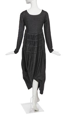 Lot 275 - A rare John Galliano navy linen dress/jumpsuit, 'Fallen Angels' collection, Spring-Summer 1986