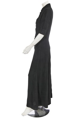 Lot 467 - An Ossie Clark black moss crêpe coat/dress, 1970s
