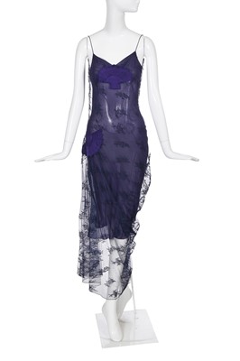 Lot 184 - A John Galliano navy lace dress, 2000s