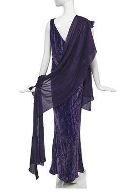 Lot 186 - A Christian Dior by John Galliano purple devoré velvet evening dress and jacket, 'Off-Duty Icon' collection, Autumn-Winter 2005-06