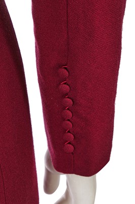Lot 301 - A John Galliano deep magenta wool crêpe suit, 'Cabaret' collection, Autumn-Winter 1998-99