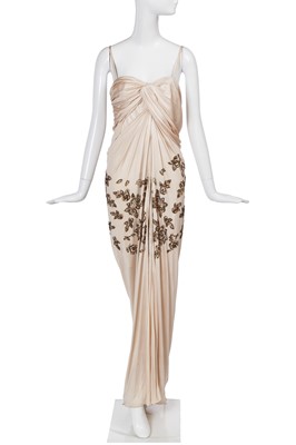 Lot 192 - A Christian Dior by John Galliano champagne silk jersey evening dress, 'Back to Basics' collection, Spring-Summer 2007