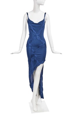 Lot 189 - A Christian Dior by John Galliano blue viscose jersey dress, 'Trailer Park Chic' collection, Spring-Summer 2001