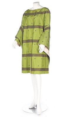 Lot 283 - A Prada lime green silk blend coat, modern,...