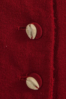 Lot 299 - A John Galliano burgundy wool crêpe suit, 'Maori' collection, Autumn-Winter 1999-2000