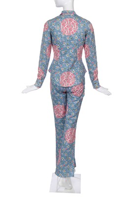 Lot 253 - A Christian Dior by John Galliano printed and perforated cotton drill suit, pre-collection 2003