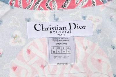 Lot 253 - A Christian Dior by John Galliano printed and perforated cotton drill suit, pre-collection 2003