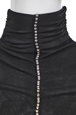 Lot 204 - An Alexander McQueen black satin and stretch jersey dress, mid 1990s-early 2000s