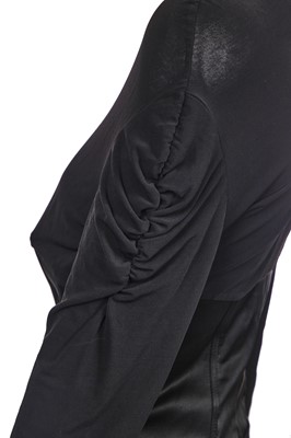 Lot 204 - An Alexander McQueen black satin and stretch jersey dress, mid 1990s-early 2000s