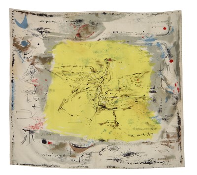 Lot 65 - A limited edition Zao Wou-Ki 'Deux Colombes' printed silk scarf, 1955