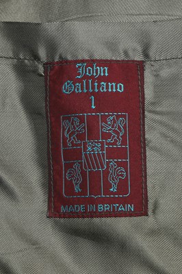 Lot 276 - A rare John Galliano green Linton tweed suit, 'The Ludic Game' collection, Autumn-Winter 1985-86