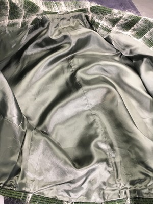 Lot 276 - A rare John Galliano green Linton tweed suit, 'The Ludic Game' collection, Autumn-Winter 1985-86
