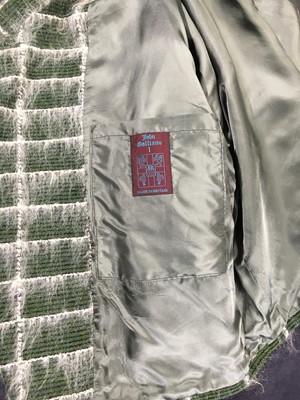 Lot 276 - A rare John Galliano green Linton tweed suit, 'The Ludic Game' collection, Autumn-Winter 1985-86