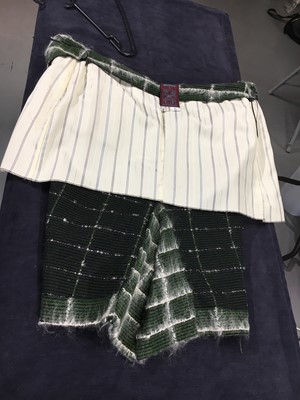 Lot 276 - A rare John Galliano green Linton tweed suit, 'The Ludic Game' collection, Autumn-Winter 1985-86