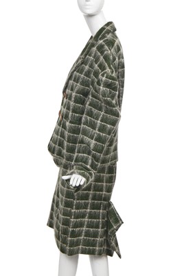 Lot 276 - A rare John Galliano green Linton tweed suit, 'The Ludic Game' collection, Autumn-Winter 1985-86