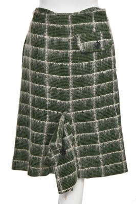 Lot 276 - A rare John Galliano green Linton tweed suit, 'The Ludic Game' collection, Autumn-Winter 1985-86