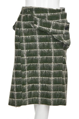 Lot 276 - A rare John Galliano green Linton tweed suit, 'The Ludic Game' collection, Autumn-Winter 1985-86