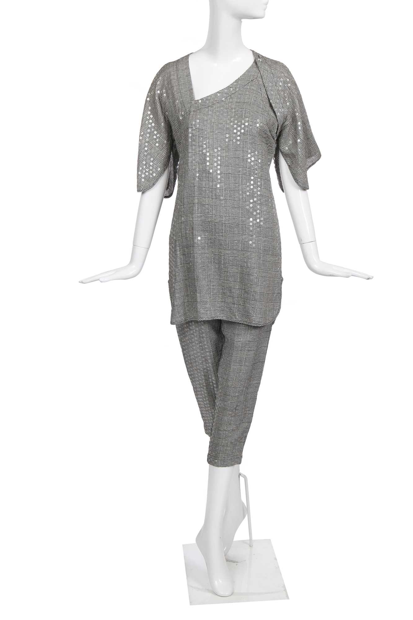 Lot 289 - A John Flett Glen plaid viscose-blend ensemble, 1980s