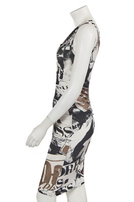 Lot 269 - A John Galliano newspaper print stretch jersey dress, 2000s