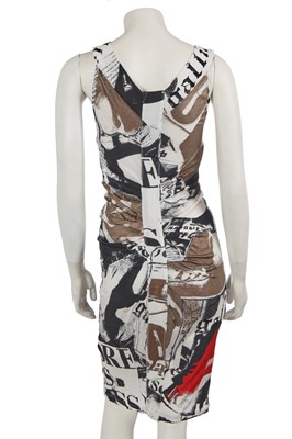 Lot 269 - A John Galliano newspaper print stretch jersey dress, 2000s