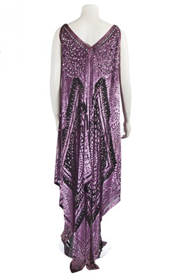 Lot 389 - A Paco Rabanne purple devoré velvet dress, 1980s