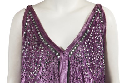 Lot 389 - A Paco Rabanne purple devoré velvet dress, 1980s