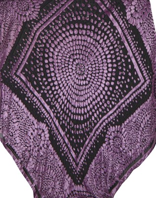 Lot 389 - A Paco Rabanne purple devoré velvet dress, 1980s