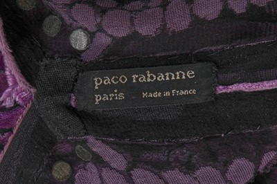 Lot 389 - A Paco Rabanne purple devoré velvet dress, 1980s