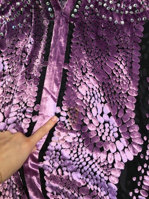 Lot 389 - A Paco Rabanne purple devoré velvet dress, 1980s