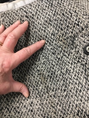 Lot 340 - A Christian Dior haute couture by Marc Bohan grey tweed suit, Model 135, 'Shopping', Spring-Summer 1964