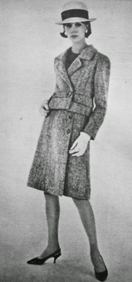 Lot 340 - A Christian Dior haute couture by Marc Bohan grey tweed suit, Model 135, 'Shopping', Spring-Summer 1964