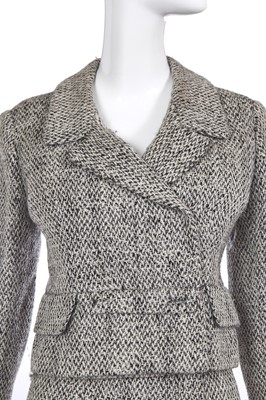 Lot 340 - A Christian Dior haute couture by Marc Bohan grey tweed suit, Model 135, 'Shopping', Spring-Summer 1964