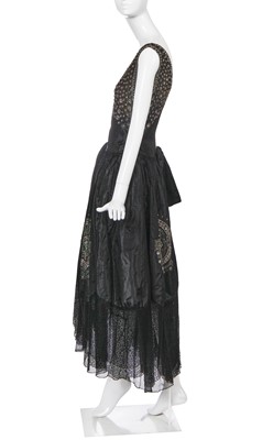 Lot 408 - A Jeanne Lanvin black taffeta robe de style, 1920-25