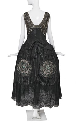 Lot 408 - A Jeanne Lanvin black taffeta robe de style, 1920-25