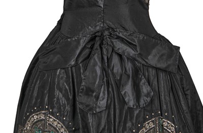 Lot 408 - A Jeanne Lanvin black taffeta robe de style, 1920-25