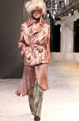 Lot 257 - A Jean Paul Gaultier green rayon-silk blend coat, ‘The Christo Effect’ collection, Autumn-Winter 2002-03
